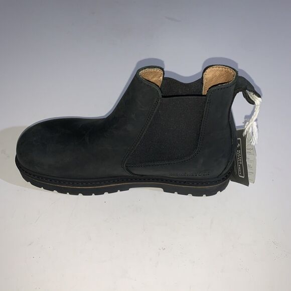 Birkenstock Boots Womens US 6 Black Leather Chelsea Lug Sole Ankle Pull On EU 37 - Picture 3 of 11